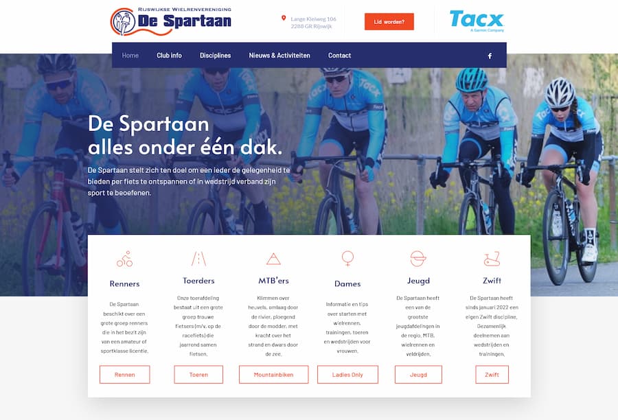 Wielervereniging De Spartaan website