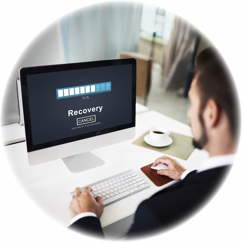 Continuïteit bij IT-uitval Monitor toont de voortgang van het herstellen van een back-up