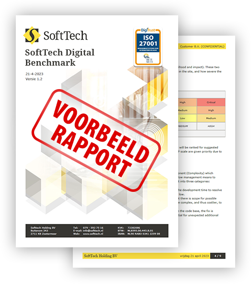 Voorbeeldrapport van de SoftTech Digital Benchmark met analyse en advies Voorbeeldrapport van de SoftTech Digital Benchmark met analyse en advies
